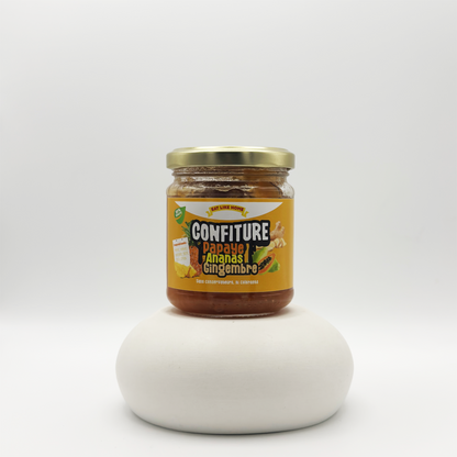La Confiture Papaye Ananas Gingembre 170G vue de face
