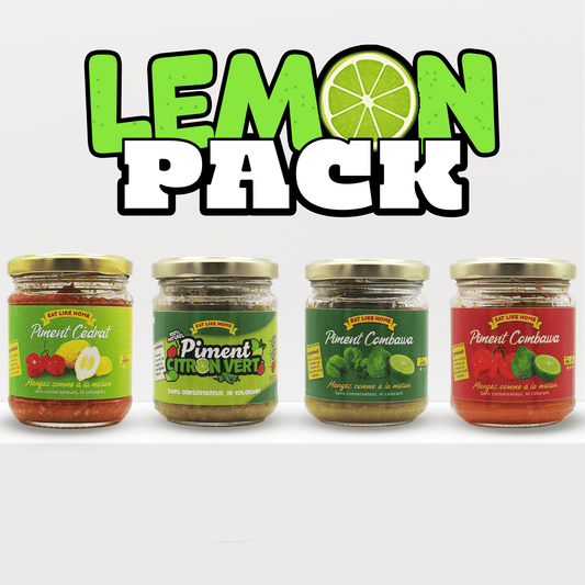 Le pack de quatre pots de piments citronnées vue de face