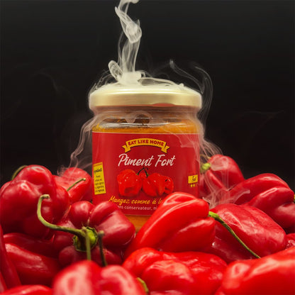 Le Piment Fort 170g vue face sur des piments